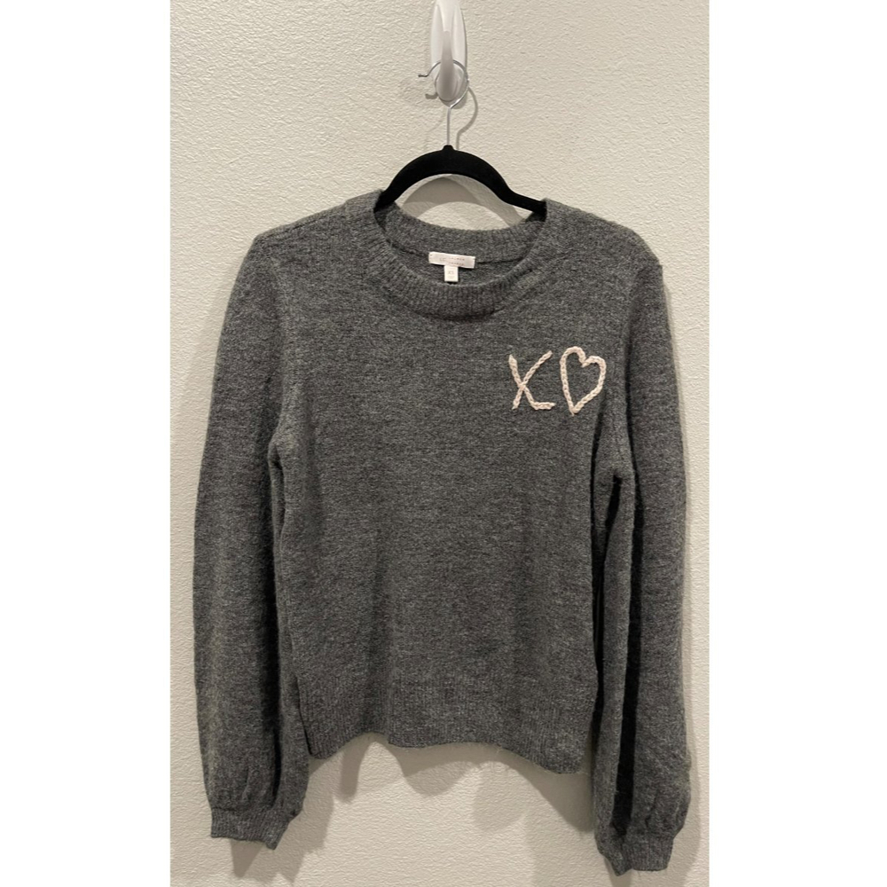 LC LAUREN CONRAD Balloon Sleeves Grey Sweater
